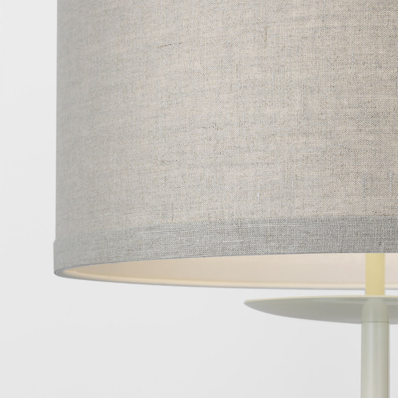 kate spade new york Walker 58" Cordless Floor Lamp with Linen Shade, Light Cream, White