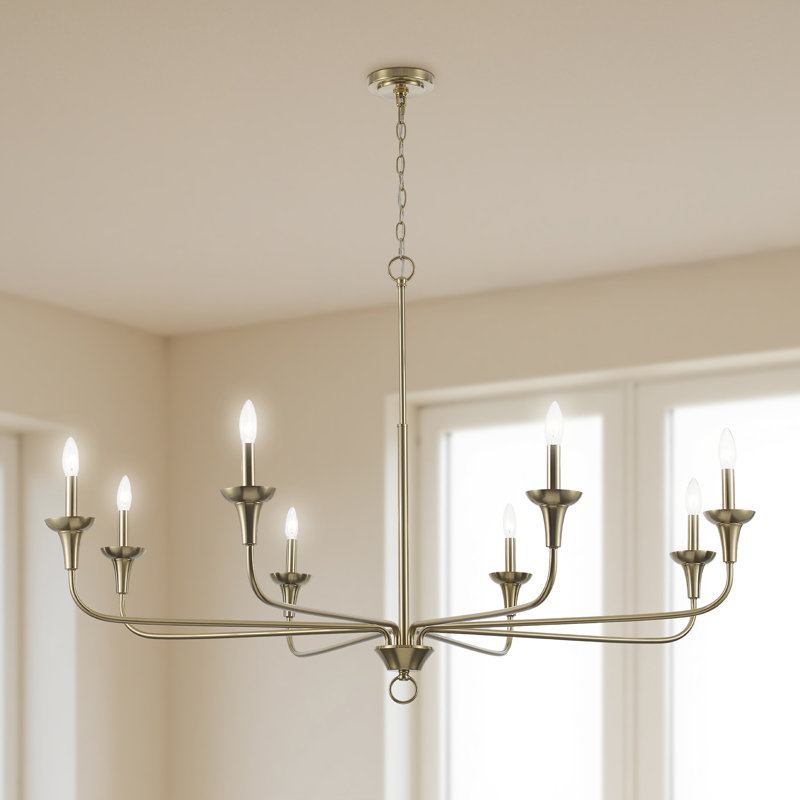 Capella 8 - Light Modern Chandelier, Antique Gold, 8 Lights