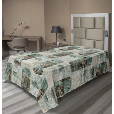Ambesonne Greenery Leaves Flat Sheet Palm Leaf Pattern