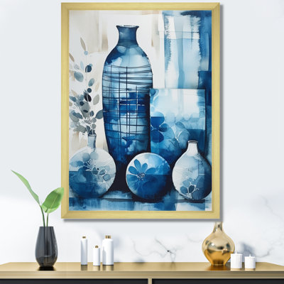 " Blue And Cream Bohemian Vibes Pottery II "