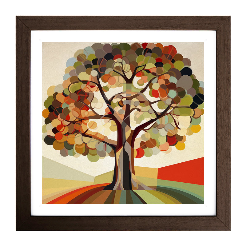 Oak Tree Constructivism - Framed Print, Walnut