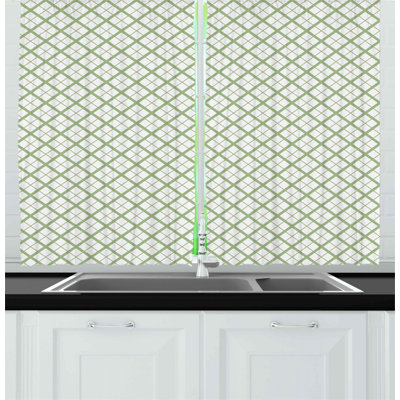 Geometric Pointed Kitchen Curtain