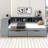 Wood Platform Bed With Storage Shelves,Drawers,Charging Station And Upholstered Headboard-336453972-336453973