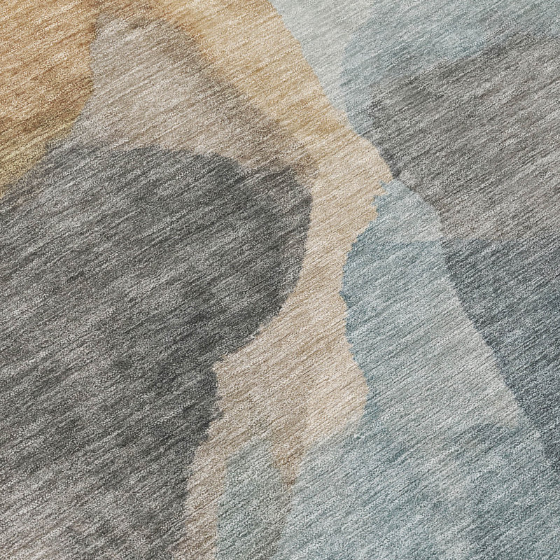 Tapis abstrait intérieur / extérieur lavable à la machine Chantille ACN2969, Sarcelle, Tapis de couloir 2 pi 3 po x 7 pi 6 po