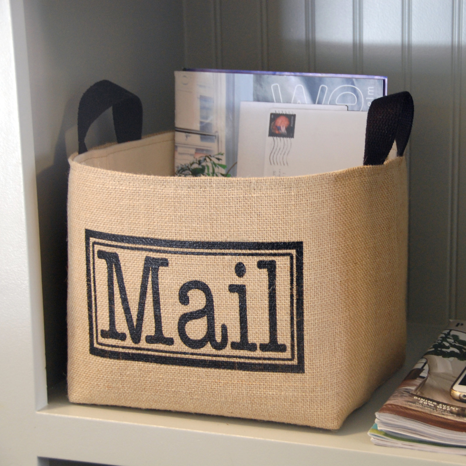 Handmade Burlap Storage Bin
