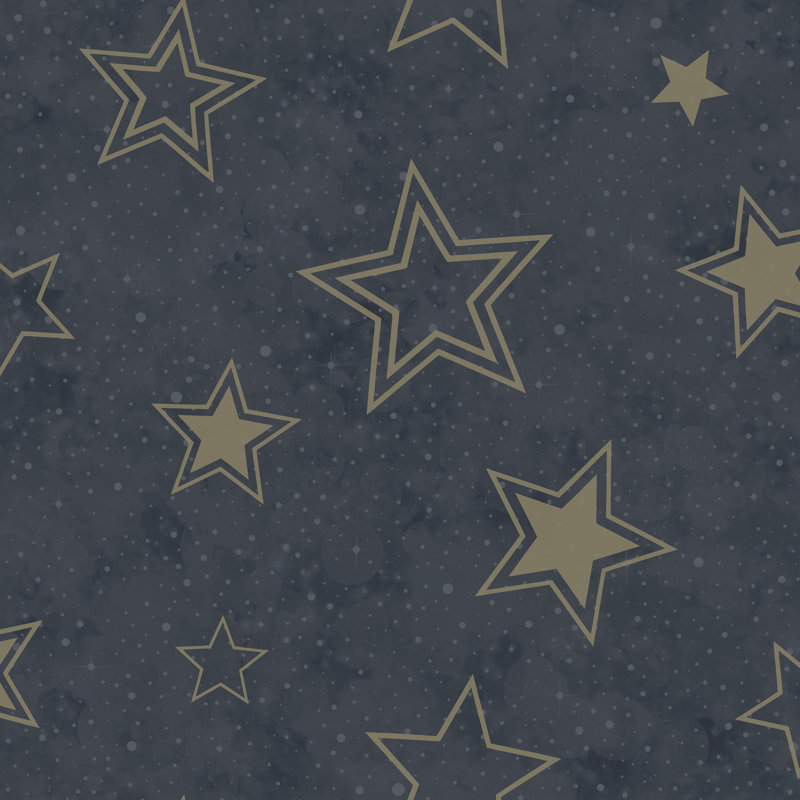 10.05m x 53cm Matte Wallpaper Roll, Navy Gold