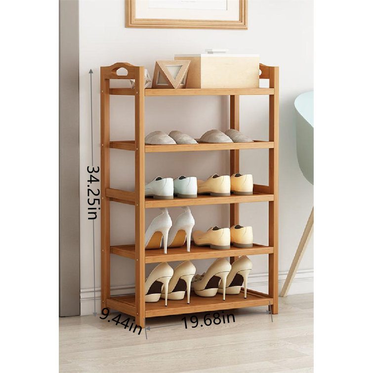 Ebern Designs 20 Pair Solid Wood Shoe Rack