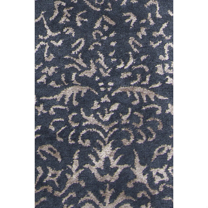 Tapis bleu et gris en laine touffeté à la main Knightsville, 7 pi 9 po x 10 pi 6 po