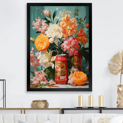 Art mural coloré avec fleurs en boîte - Art floral_105743