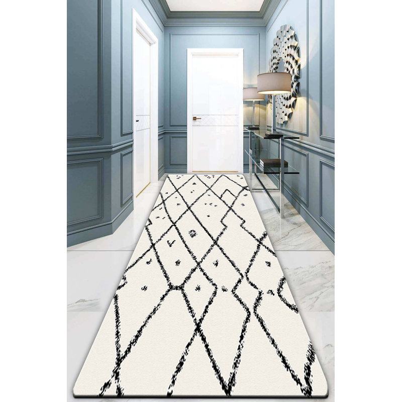 Durable Hall Carpet, 31.5 x 118.1 inches | 100% Polyester, 0.4 in Pile Height | Antibacterial, Non-Slip Base, Machine Washable | Perfect for High-Traffic Areas, Easy Maintenance, Stylish Design