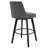 Minceta Swivel Bar Stools Set Of 2, 30 Inch Counter Height Pu Leather Upholstered Barstools With Low Tufted Back & Footrest, Solid Beech Wood Legs For Kitchen Island Home Bar Dark Gray-93801832-93801834-124606443