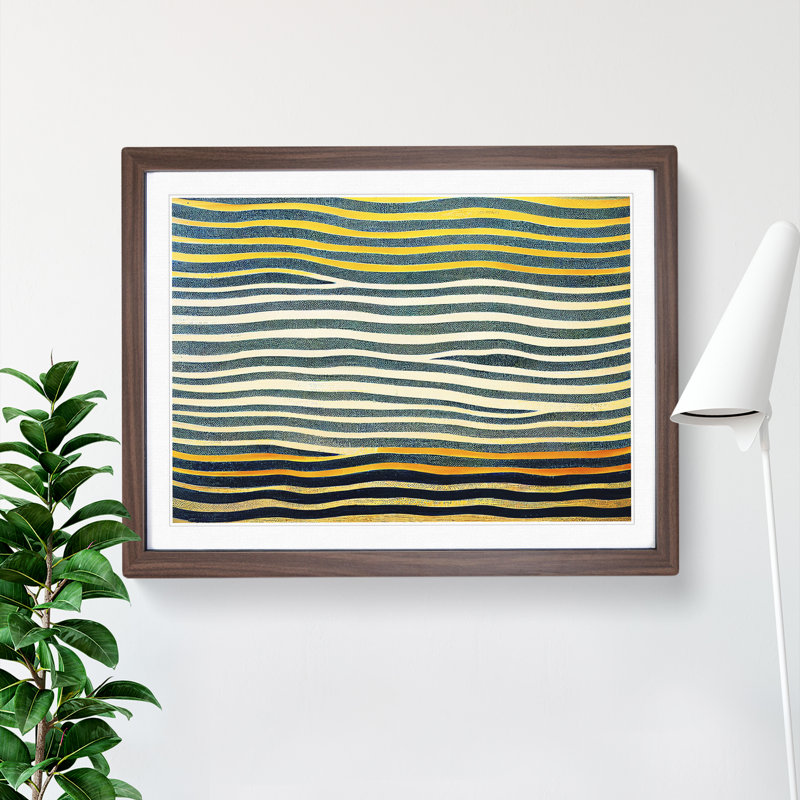 Blessed Modern Abstract Art - Framed Print, 25cm H x 34cm W x 2cm D, Walnut