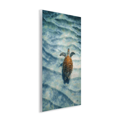  Tortue le long du sable ondulé, art mural par Max Blakesberg Studios