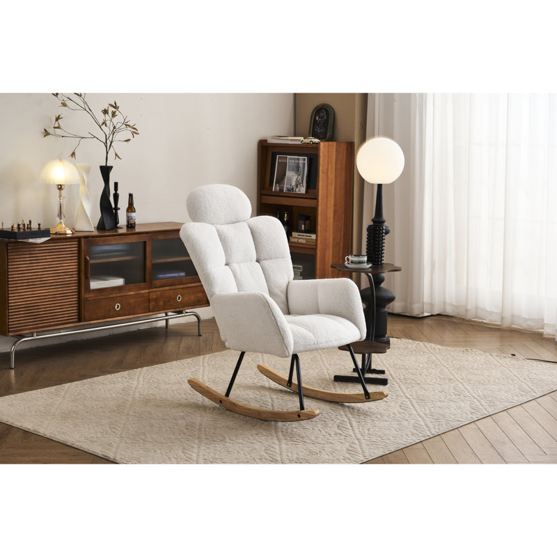 Chaise de chambre de bébé moderne avec fonction berçante et siège rembourré en tissu pour les espaces intérieurs salon chambre à coucher