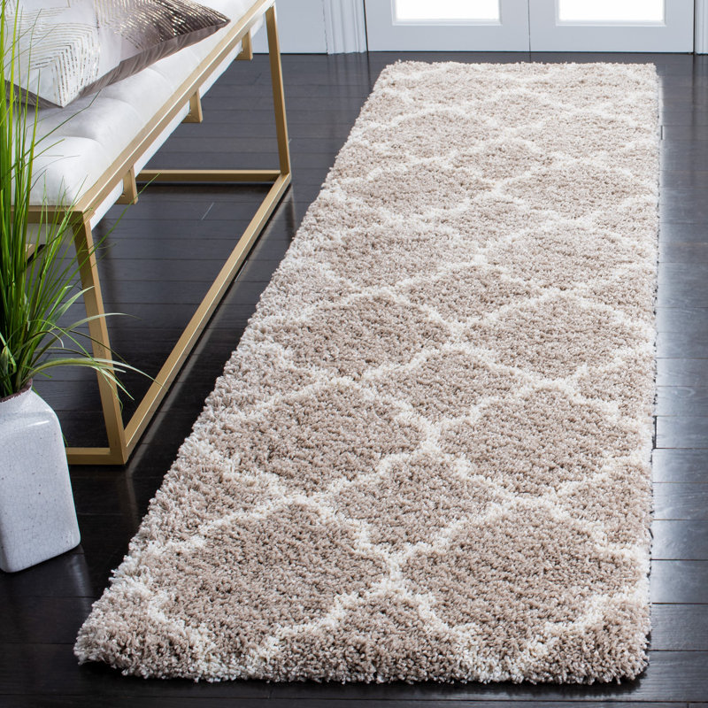 Bonaire Performance Geometric Rug, Runner 2'3" x 8', Light Grey/Ivory
