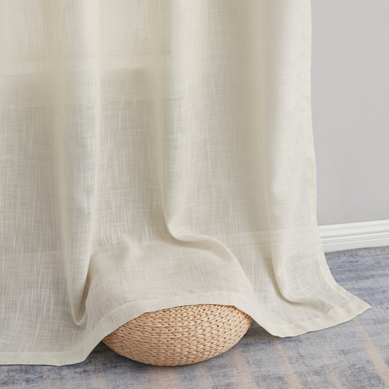 Aleksander Tailored Cafe Curtain, 35" W x 24" L, Cream