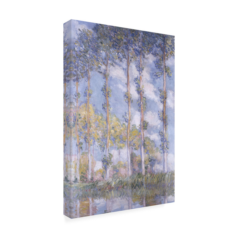 Art mural sur toile tendue - Claude Monet «The Poplars», art mural pour salon, chambre à coucher ou bureau - 14 x 24