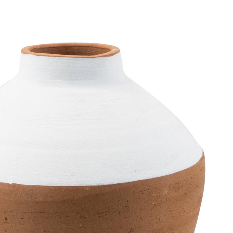 Vase de table intérieur/extérieur brun en terre cuite Manraj, H 8 po x l 8 po x P 8 po