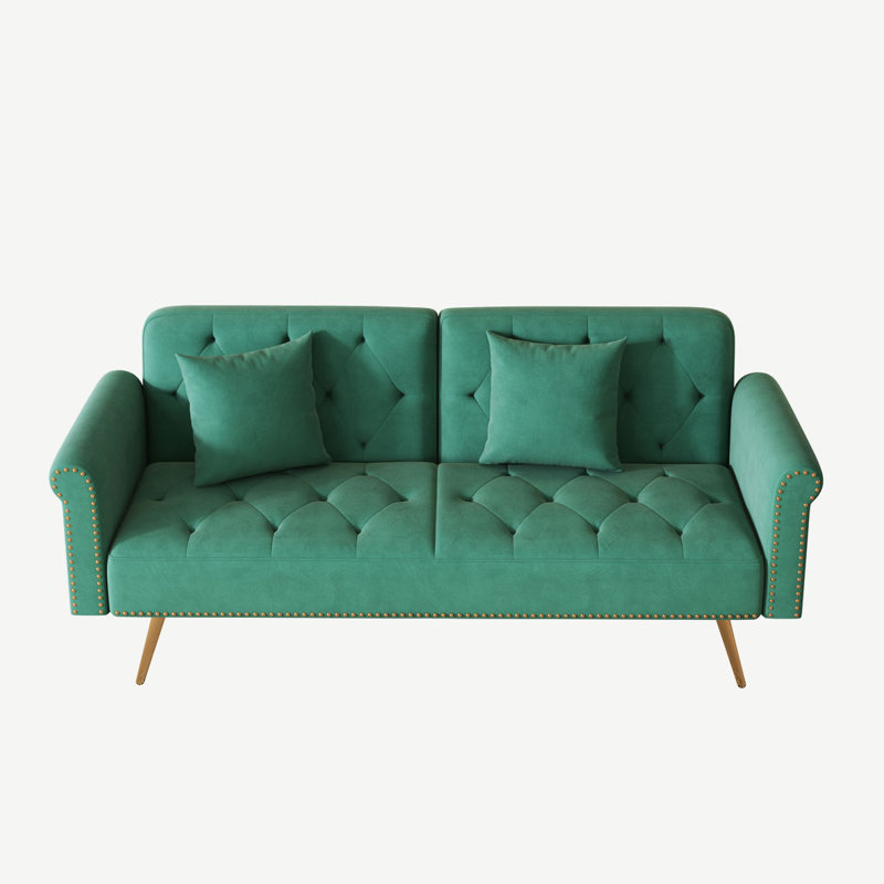 Canapé-lit 69,6 po, Velours vert