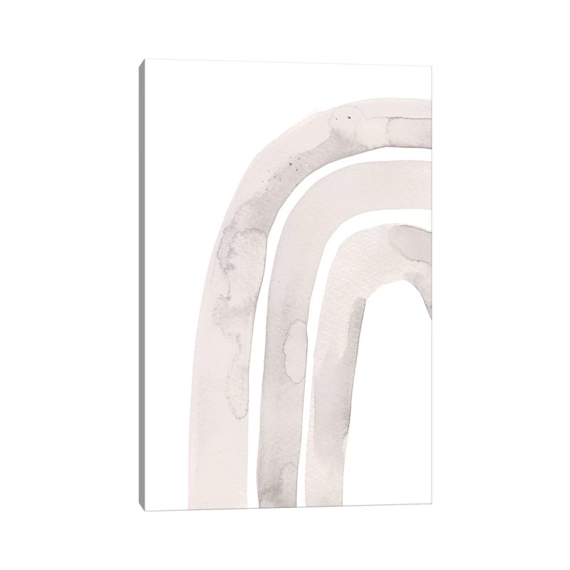 Grey Abstract Rainbow by Whales Way - Painting on Canvas, 101.6cm H x 66.04cm W x 3.81cm D, Wrapped Canvas