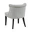 Chaise d'appoint Vasu, accents verticaux sur dossier incurvé, polyester gris