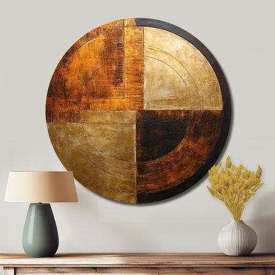 Bronze brillance symétrie - art abstrait rond en métal