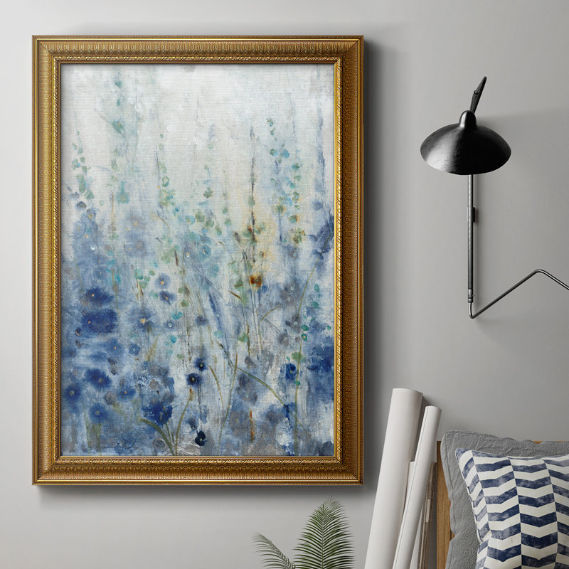 Toile encadrée de qualité supérieure «Misty Blooms II» - prête à être accrochée, H 20 po x l 16 po x P 2,5 po
