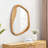 Asymmetrical Pine Wood Frame Wall Mirror