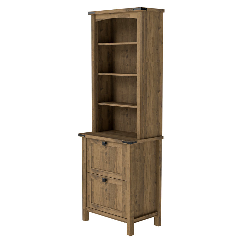71'' Tall Standard Bookcase With 2 Drawers, Brown