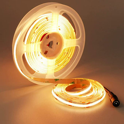 5 meters, 12V COB LED Strip Lights 3000K (Power Supply Not Included)