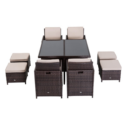 Ingalill 8 Seater Dining Set with Cushions