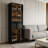 31.5" Modern Light Luxury Glass Wine Cabinet/Display Cabinet With LED Lighting, Built-In Drawers, And Wine Racks