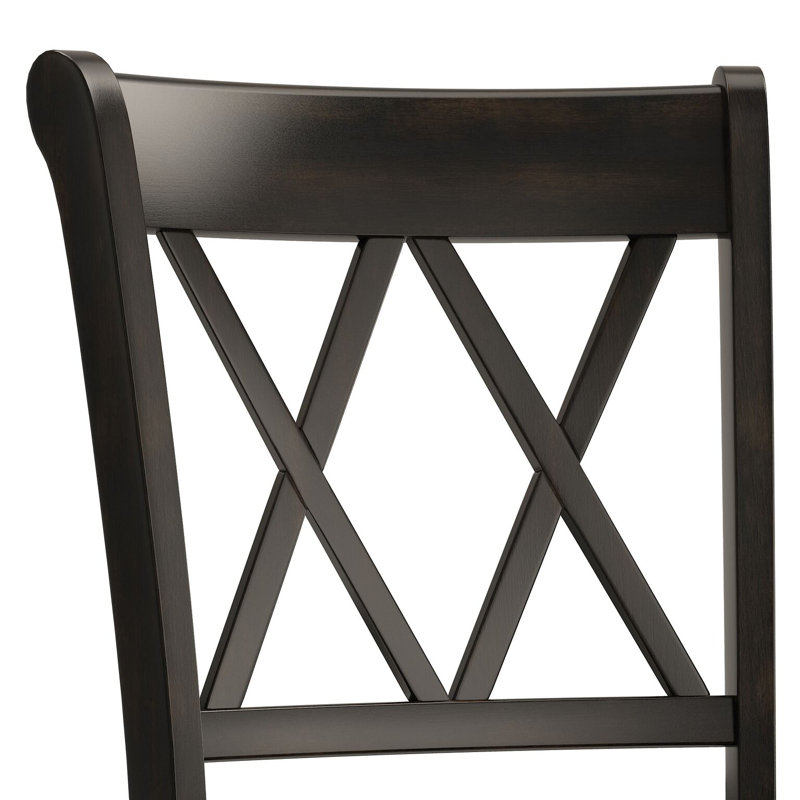 Tabouret de bar et de comptoir en bois massif Fortville, Noir antique, Tabouret de comptoir (assise de 24 po de hauteur)
