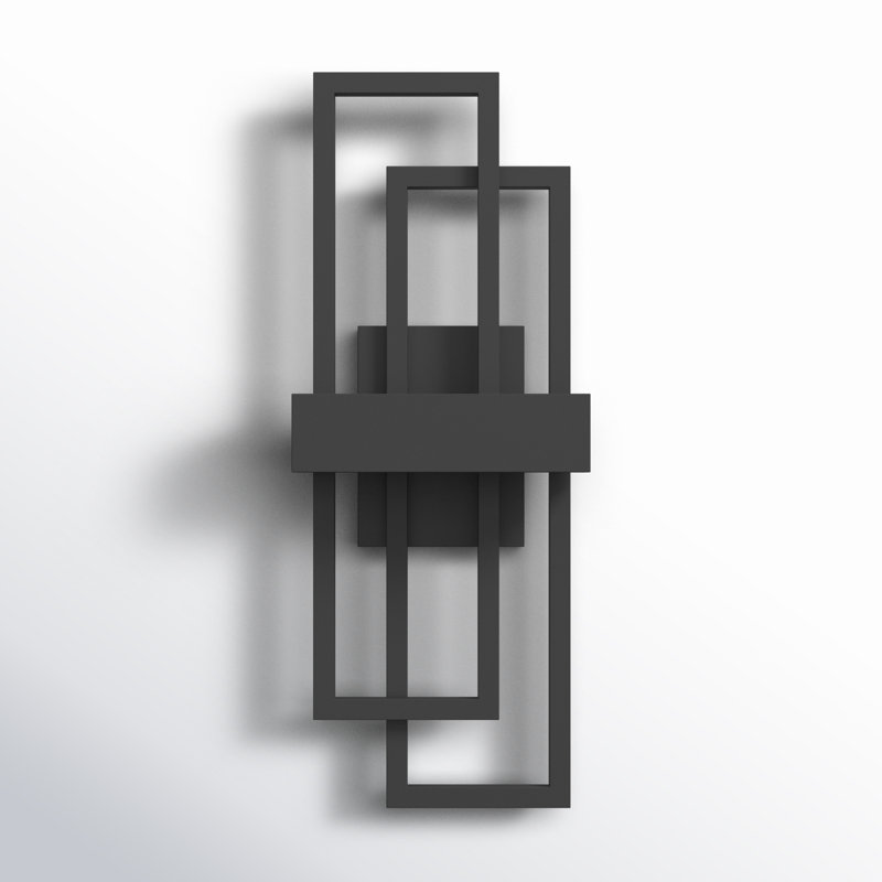 Brandalynn Iron Dimmable Integrated LED Outdoor Wall Light, Matte Black, 20.1" H x 7.9" W x 4.61" D