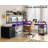 Mobean Modular L-Shaped Steel Computer Desk with Built-In Electrical Outlet-678951741