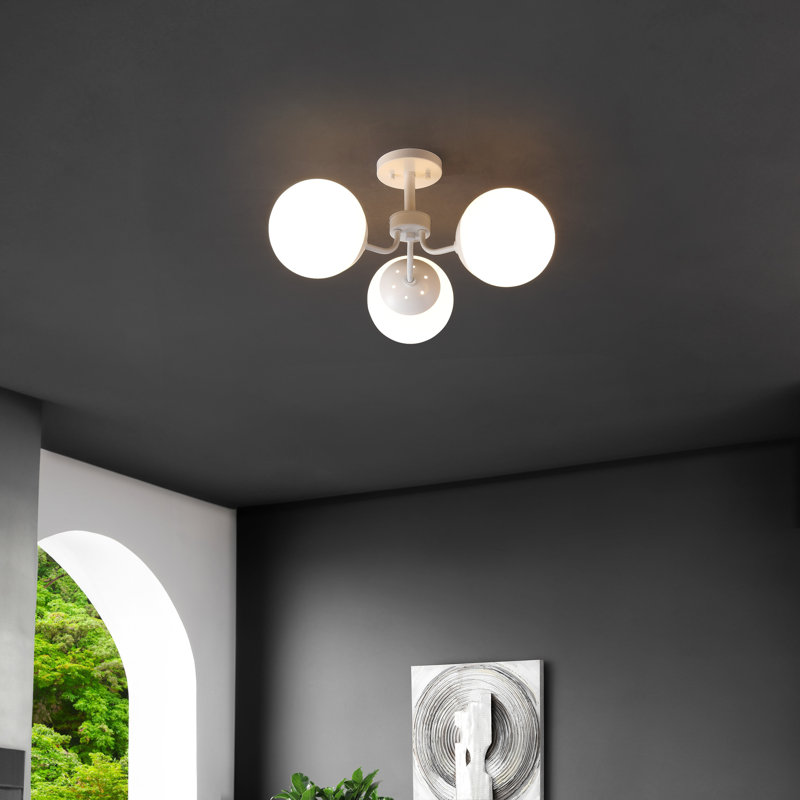 Semi Flush Mount, White