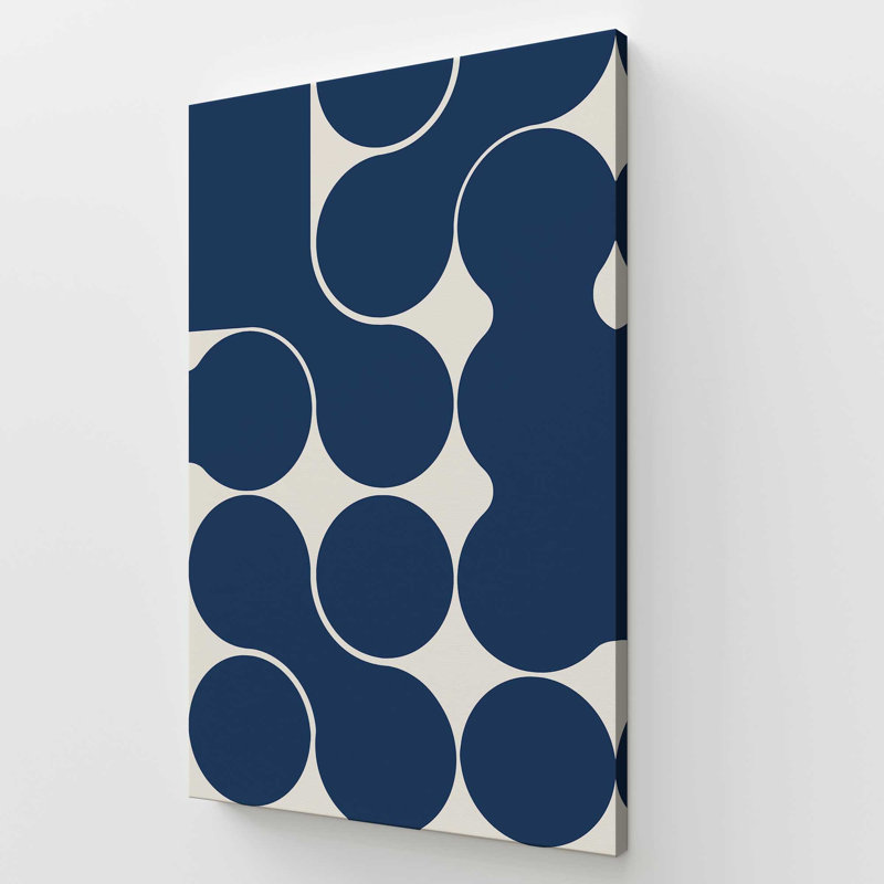 Sculptural Blue Geometry Canvas Print, Stretched Canvas, 72" H x 48" W x 1.25" D
