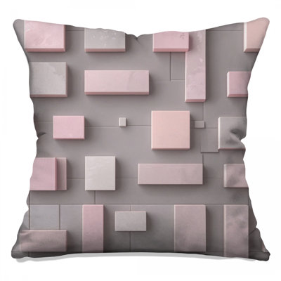 Coussins décoratifs rectangulaires rose et gris