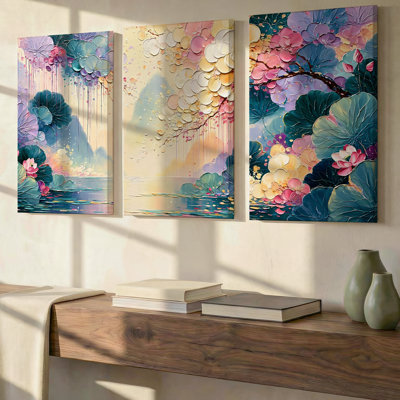 3 Pieces Exculisive Vibrant Graffiti Frog Pop Art Large Wall Art, Modern Canvas Decor for Living Room, Bedroom, Office and Home, Ready to Hang