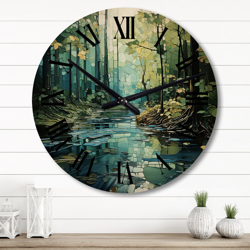Horloge murale en bois massif Makailey, Grand