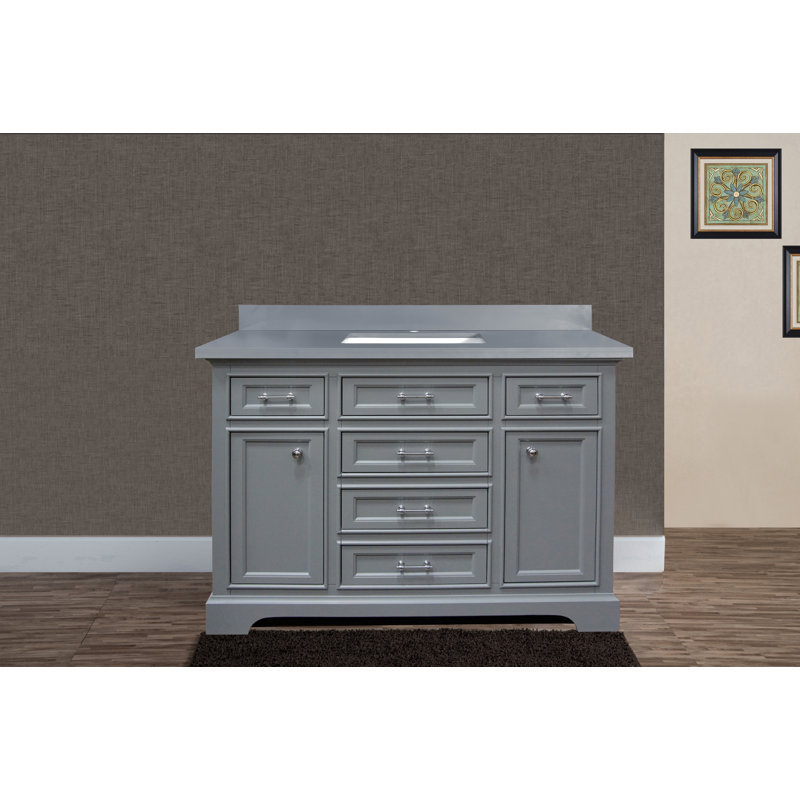 Ensemble de meuble-lavabo simple 49 po Harkness, Gris calypso, Gris