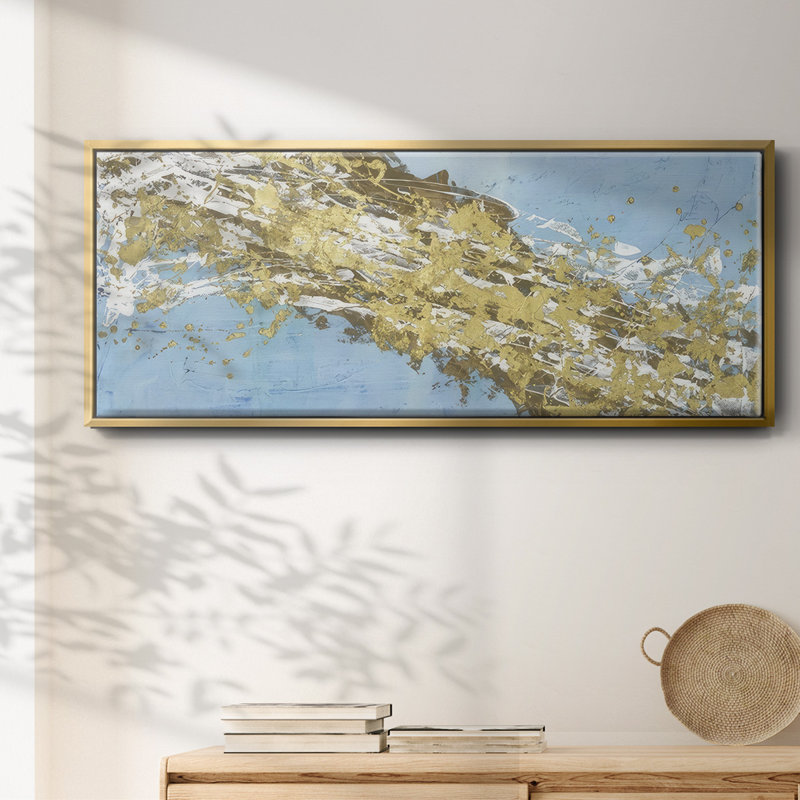 Mistral V en bleu azur - Toile encadrée, H 12 po x l 30 po