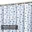 Rideau de douche sans couture à pois bleus avec 12 crochets-129039819