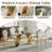 7-Piece Modern Dining Set – 70" Glass Dining Table With Stainless Steel Base & 6 Faux Leather Shell-Back Chairs-1124666382-1124666483