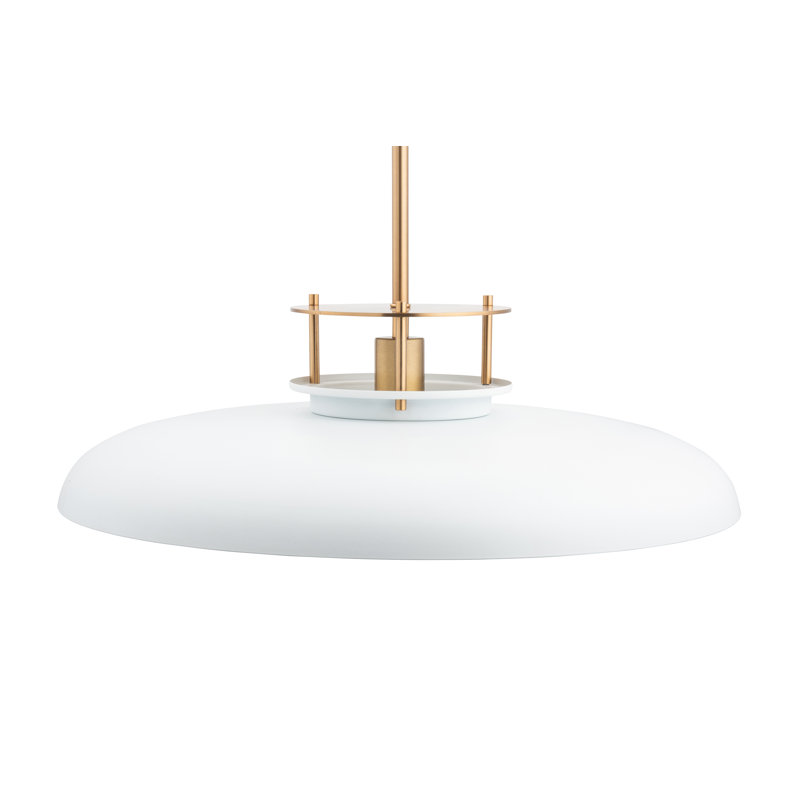 Luminaire suspendu 1 lumière Allbright, Or, Blanc