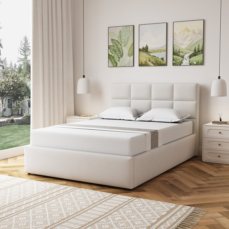 Upholstered Ottoman Storage Bed, Double (4'6)