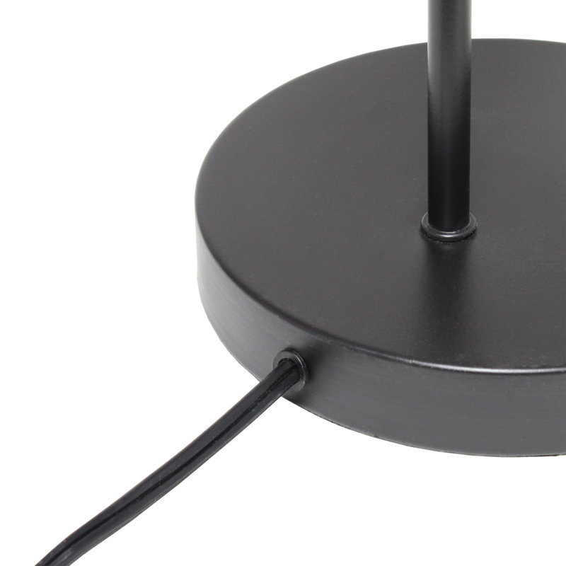 Lampe de bureau Bobbie en métal arqué, noir onyx, 51 cm de hauteur