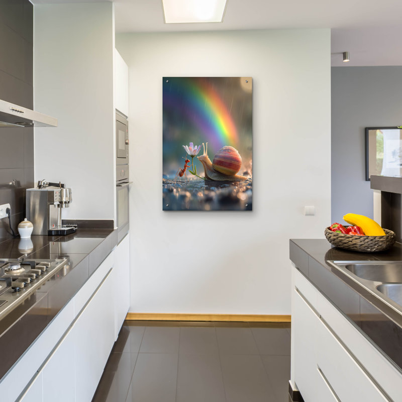  «At The End Of The Rainbow» par Ann Klee, art mural en verre acrylique, 24 po x 36 po, H 36 po x l 24 po