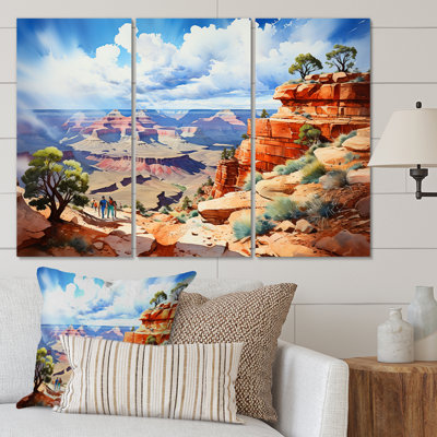 Nevada Canyon Landscape, impression sur toile 3 pièces