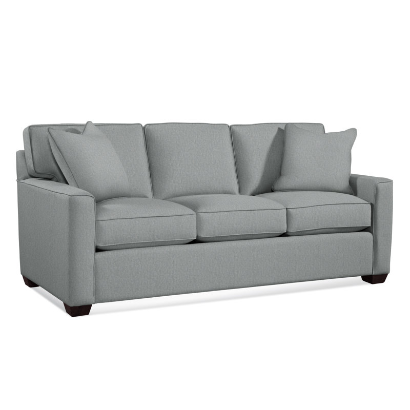 Easton Sofa, Innerspring Mattress, Java, Light Blue Performance Fabric